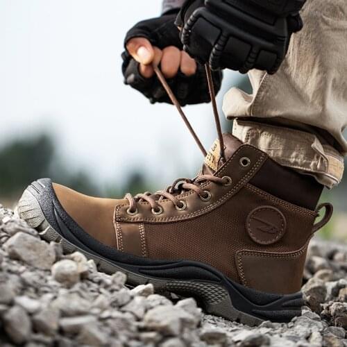 Dorpshipping Mens Safety Shoes Anti-smashing Anti-piercing Safety Boots Rubber Non-slip Safety Protective Zapatos De Hombre