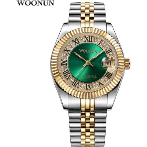 2020 Classic Men Watches Luxury Business Boss Watches Men Diamond Watches Green Dial Stainless Steel Quartz Watch reloje hombre