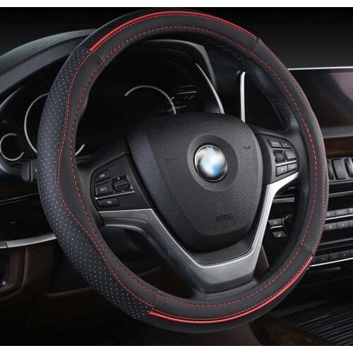 Car steering wheel cover Four seasons universal vintage handle leather cover breathable handlebar cover for bmw ford focus 2