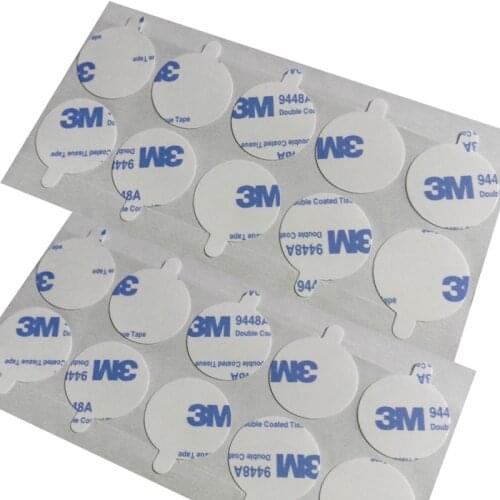 20 circles Dot Diameter=24.5mm Round Circle with 3M Double Sided Sticky Pad Gasket for Envelop, Paper, etc, with remove Tab