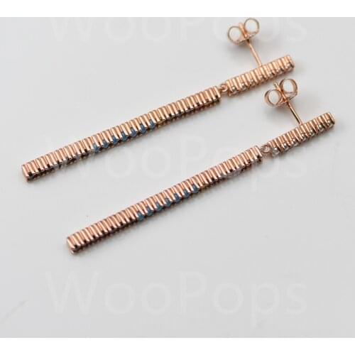 Long Drop Earrings Fashion Rose Gold 925 Sterling Silver European Style High Quality