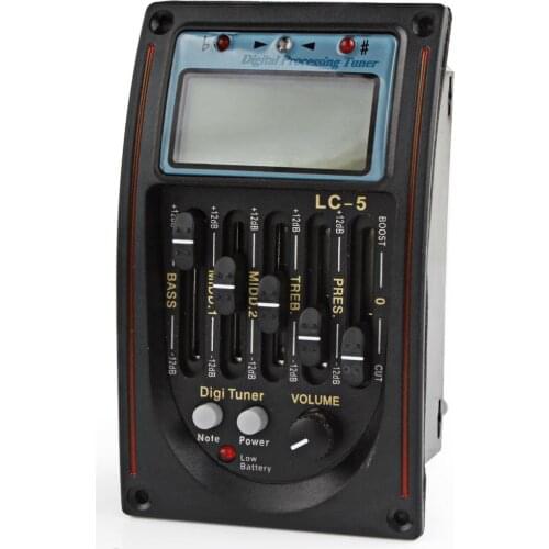 Guitar Pickups RED LC5 Band Acoustic Electric Guitar Preamplifier EQ Equalizer Pickup Tuner