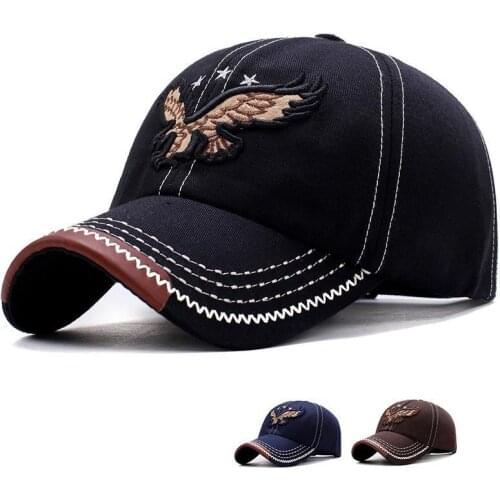 Spring summer cotton cowboy hat Eagle embroidery baseball cap sunshade peaked cap Mens cap Womens cap Human hat Panama hat