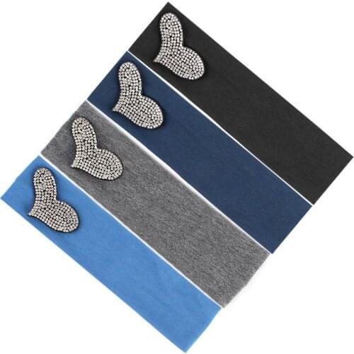 Cotton Heart Baby Headwear Newborn Princess Girl Plain Stretch Headband Children Turban Flat Solid Color Headbands