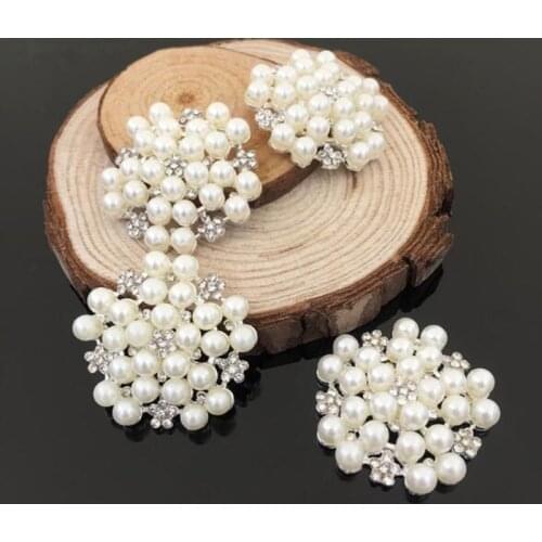 Flower center buttons pearl embellishment for handmade flower ,flat back rhinestone embellishment