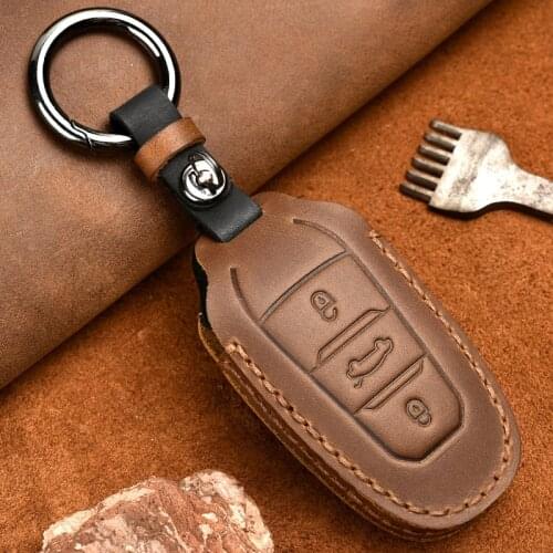 Leather Car Smart Key Case Cover For Peugeot 308 3008 508 5008 408 4008 208 301 407 For Citroen C4 C6 C3-XR Accessories