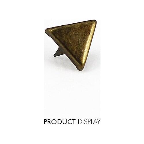 Metal Triangel Antique Bronze 3Studs Prong Spike Spot Tack Bead Nailhead Rivets for Cloth Bag Sewing Accessories 1000pc/K247