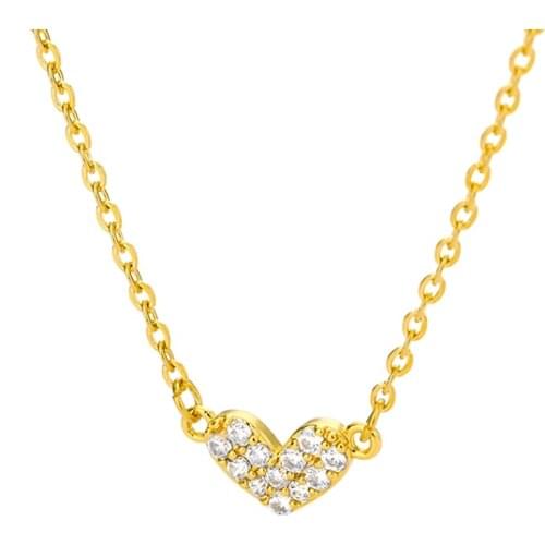 Sweet Cute Heart Necklace For Women Zircon Lovers Choker Pendant Link Chain Necklace Jewelry Gifts For The New Year Bijoux Femme
