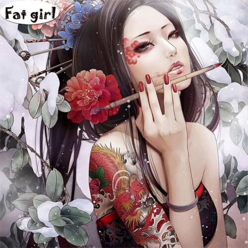 New Arrivals Chinese style geisha 5D DIY diamond painting full round square cross stitch diamond embroidery Mosaics Rhinestones