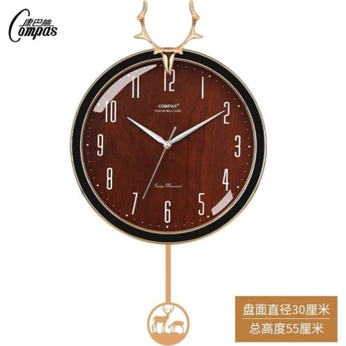 New Quartz Wall Clocks Fashion Watches 3d Deer Head Wall Clock Living Room Creative Swing Nordic Style Watch Modern Ornaments