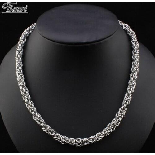Tiasri 8mm Stainless Steel Round Mens Necklace Goth Halloween Choker Friends Gifts Hip-Hop Steampunk Style Male Jewelry 2020