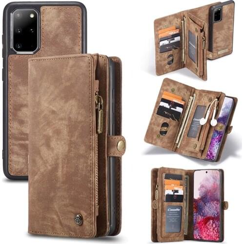 Multifunction Flip PU Leather Case for Samsung S20 S20 Plus Detachable Zipper Magnetic Wallet Case For Samsung S20 Ultra Cover