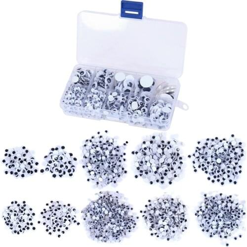 1Bag Plastic Doll Eyes Wiggly Wobbly Googly Eyes Self-adhesive Scrapbooking Crafts