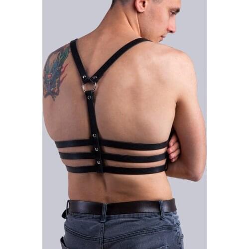 CKMORLS Sexy Men Leather Belt Bdsm Bondage Belt Gothic Chest Strap Cosplay Party Suspender Male Gay Man Underwear Tops Leather