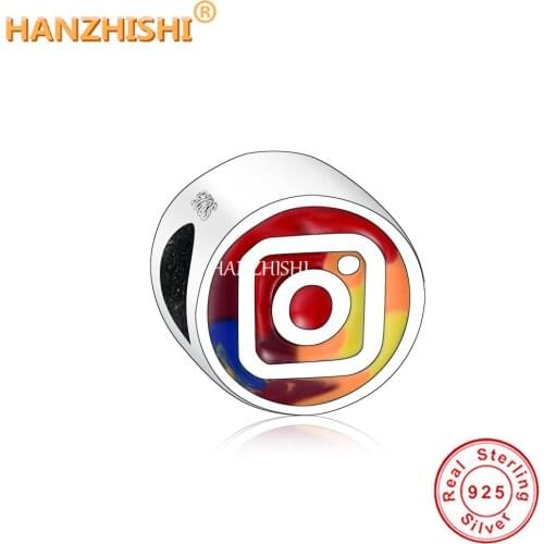 925 Sterling Silver Enamel Square Pattern Charm Bead Fit Original Pandora Bracelet Necklace Jewelry Birthday Gift for Women Man