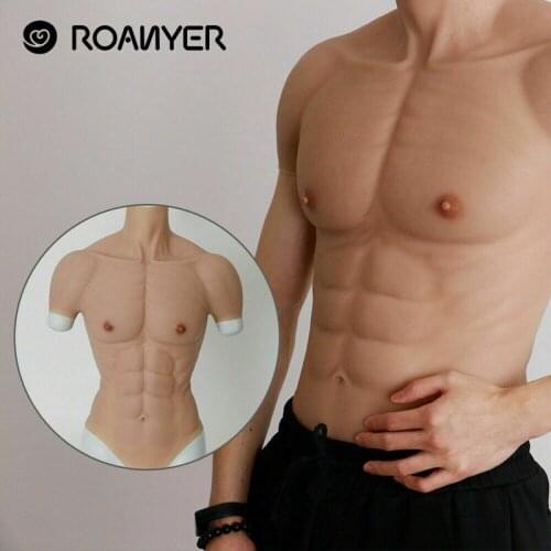 Silicone Muscle Chest Sexy Realistic Mens Vest Abdominal Muscle Strengthening Tights Cosplay Boxing Training Mens Fake Chest