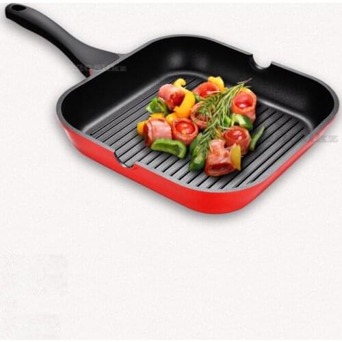 24/28CM Steak Frying Pan Household Less Oily Smoke Non-stick Coating Frying Pan General Purpose for Induction Cooker Gas Stove