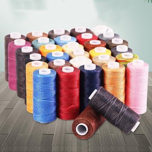 50M Craft Waxed Thread 150D 1mm Flat Waxed Sewing Line Hand Stitching Thread Thickness Shoes Leather DIY High-Quality