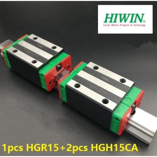 1pcs Original New Hiwin linear rail guide HGR15 500mm/600mm/700mm/800mm/900mm/1000mm + 2pcs HGH15CA narrow blocks for cnc router