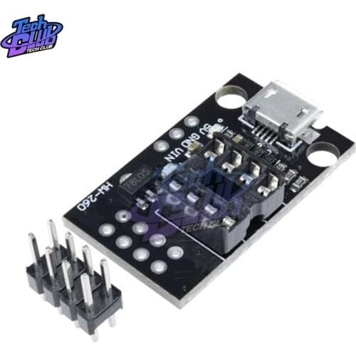 Pluggable ATTINY Development Board For ATtiny13A/ATtiny25/ATtiny45/ATtiny85 Programming Editor Micro Usb Power Connector