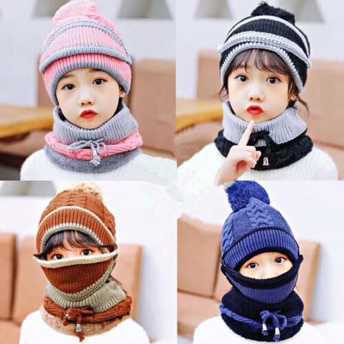 2020 New Children Warm soft Functional Hat integrated ears protection student thick winter autumn Headwear neckwear hats