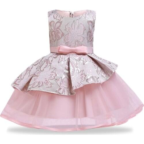 2020 Mesh fluffy dresses for girls flower party gown dress pageant ball gown for kids First communion dresses vestido comunion