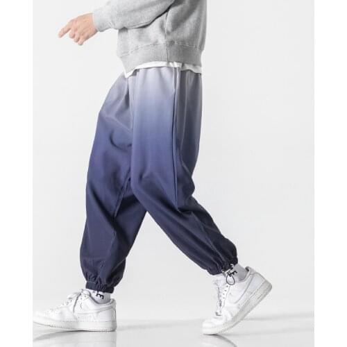 2021 Men Vintage Casual Pants Mens Loose Streetwear Contrast Pants Fashion Male Drop Crotch Trousers Patalones M-5XL