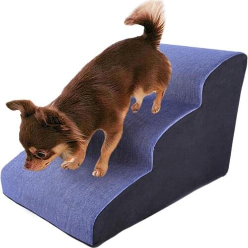 3 Tiers Steps Pet Dog Stairs For Small Dogs Cats House Ramp Ladder Anti-slip Removable Washable Pet Supplies Dropshipping
