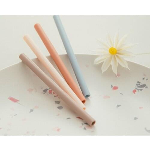 5 pcs of Reusable Baby Silicone Straws Food Grade Health and Safe Eco-friendly Drinking Straw For Babies
