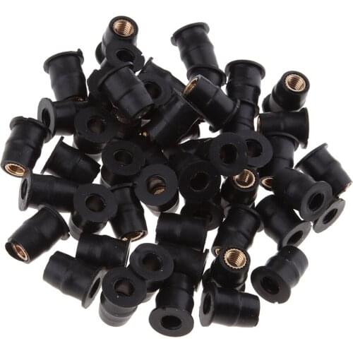 50 x Motorcycles Windshield Windscreen Bolts Kit Rubber Well Nuts M5 Motorcycle Windscreen Rubber Well Nuts