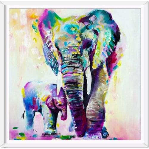 Watercolor Art Printed Elephant With Son Canvas Painting Poster Anime Wall Picture For Living Room Bedroom Unframed Decoration