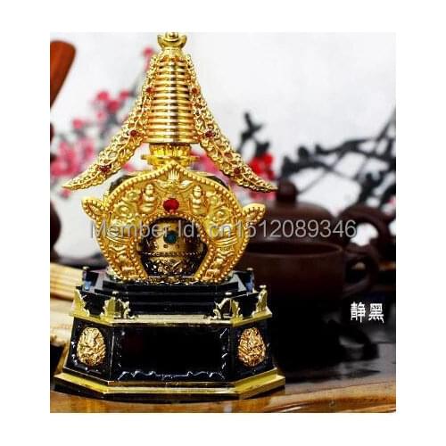 Free shipping pure metal alloy by turning rotary cylinder automotive solar prayer wheel car car accessories ornaments