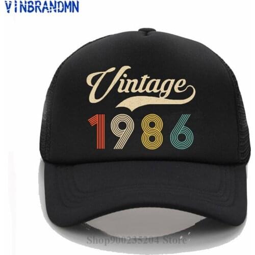 Vintage 1986 cool hats 35th Birthday Beach hats Retro Born in 1986 Baseball cap 35 Years old unisex Original Summer casual hats