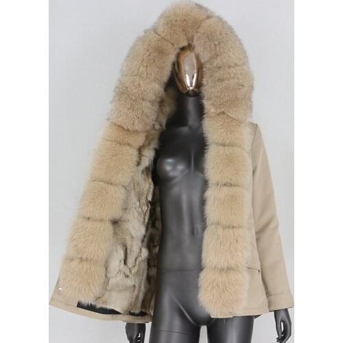 BLUENESSFAIR 2020 Waterproof Parka Real Fox Fur Coat Thick Warm Winter Jacket Women Natural Raccoon Fox Fur Collar Detachable
