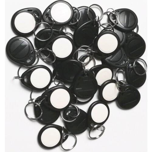 50pcs T5577 EM4305 Rewritable Writable Rewrite Keyfobs Duplicate RFID Tag Copy 125KHz Card Proximity Token Key Ring
