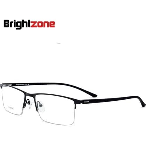 Brightzone Brand Name Metal Half Rim TR90 Light-weight Legs Spectacles Business Affairs Man Myopia Prescription Rx Glasses Frame