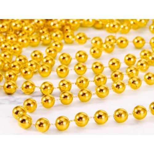 Silver Bead Chain Garland Christmas Tree Decorations Decorations Hanging Beads For Home Chain Ornament Pearl Christmas N8Q2