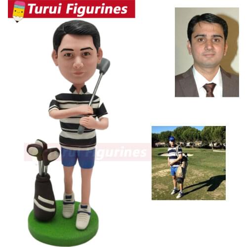 Golf sports figurines man with golf club figures mini statue golf figurines for cake golf figurines decor small cake topper deco