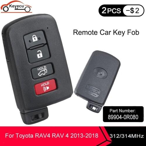 KEYECU 312 /314MHz For Toyota RAV4 RAV 4 2013 2014 2015 2016 2017 2018 P1=88 Remote key Fob G Board 281451-0020 P/N: 89904-0R080