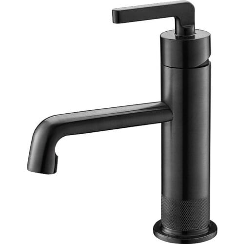 Bathroom Basin Faucet Solid Brass Sink Mixer Crane Tap Hot & Cold Deck Mounted Single Handle Brushed Gold/Black New Arrivals