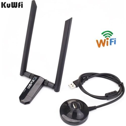 KuWFi mini USB3.0 Wifi Adapter 1200Mbps 5dBi Antenna PC USB Wi-fi Receiver Dual Band High Speed Wireless Network Card