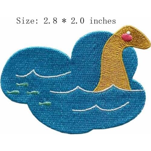 The swan in swimming 2.8"wide embroidery for looking at you/the eye/cheerful in the river