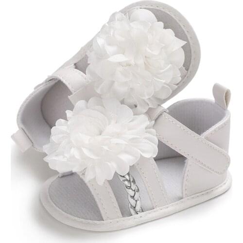 Summer Baby Sandals Big Flowers Kids Girls Knitted Sandals Soft Sole Crib Shoe Children Fashion Beach Shoes