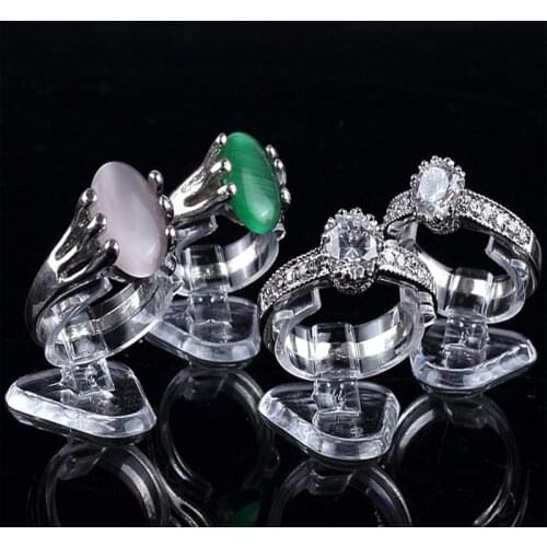 Hot selling fashion free Shipping 50pcs/lot Hot Sale Jewelry Package Ring Base Plastic Transparent Packaging Jewelry Base