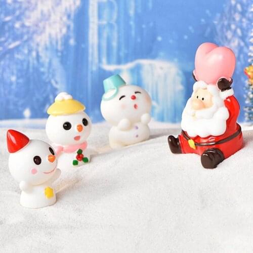 Miniature Fairy Garden Ornament Craft DIY Christmas Series Dollhouse Decor Xmas Garden Decoration Snow Scene Model Ornaments