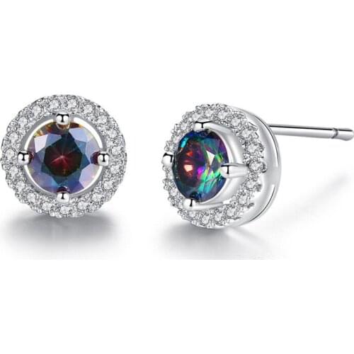 Fashion Women Earrings Starry Sky Small Magic CZ Stone Stud Earrings Valentines Day Gift Accessories