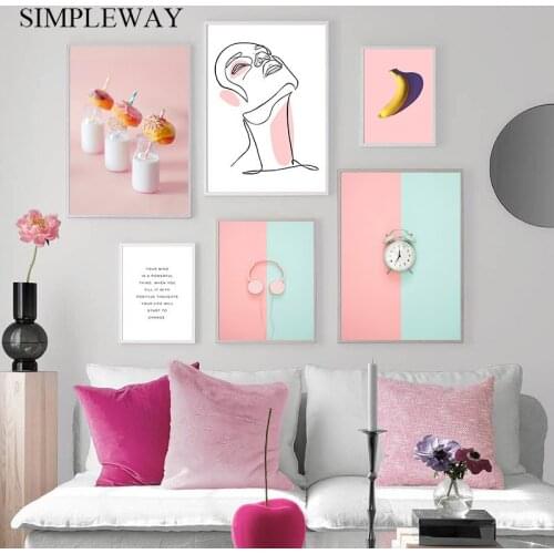 Food Drink Fashion Art Canvas Poster Line Drawing Minimalist Print Abstract Painting Nordic Modern Home Decoration Wall Picture