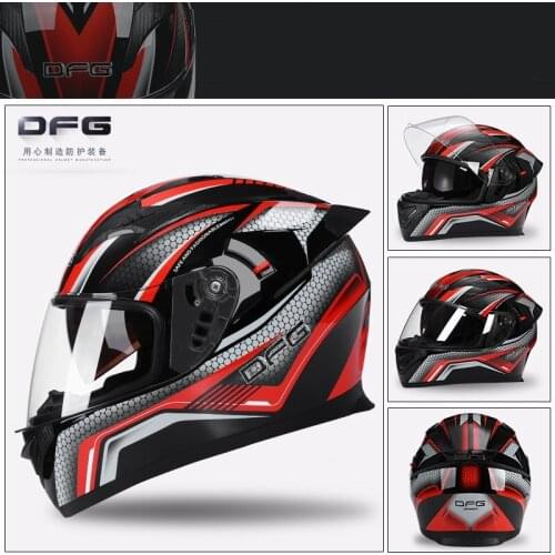 Unisex Full Face Motorcycle Helmet Anti-fog Lens Warm Helmet Off Road Protective Scooter Helmet Hat for Four Seasons