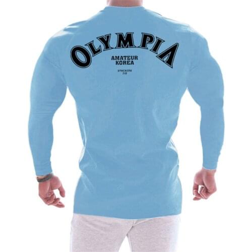 Mens Casual Long sleeve Cotton T-shirt Men Gyms Fitness Workout Skinny t shirt Male Solid Tee Tops Autumn Running Clothing