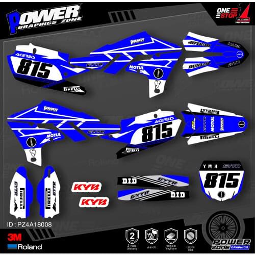 PowerZone Custom Team Graphics Backgrounds Decals 3M Stickers Kit For YAMAHA 2019-2021 YZ250F 2018-2021 YZ450F 008